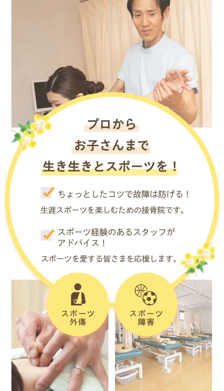 プロからお子さんまで生き生きとスポーツを!